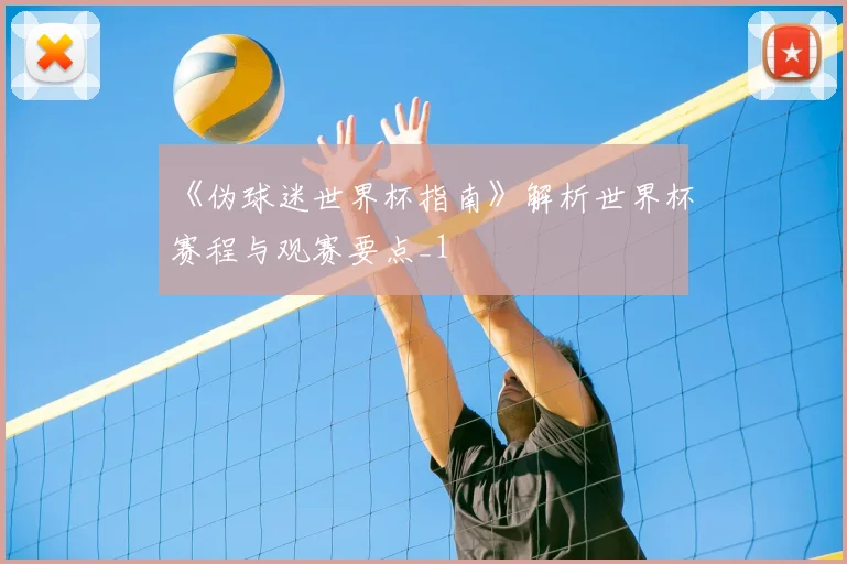 《伪球迷世界杯指南》解析世界杯赛程与观赛要点_1